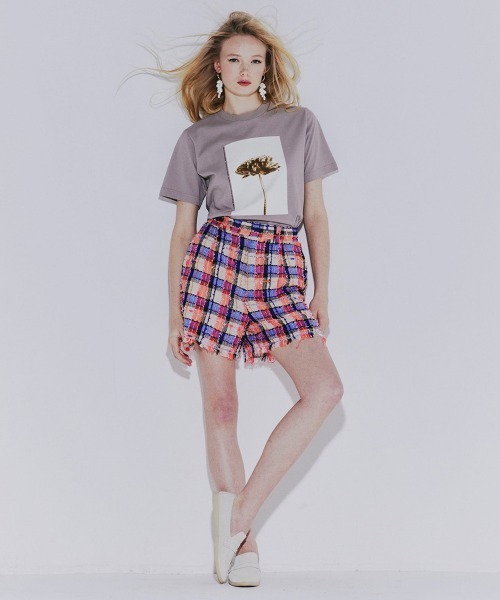 DOUBLE STANDARD CLOTHING（ダブルスタンダードクロージング）の「サマーツイード チェックショートパンツ（その他パンツ・レディース・ベージュ・38/36）」の11枚目の写真