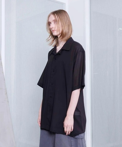VOAAOV（ヴォアーブ）の「【VOAAOV】SHEER SHIRT Short Sleeve（シャツ/ブラウス・メンズ・ネイビー/チャコールグレー/ブラック/ブラウン・2/1）」の6枚目の写真