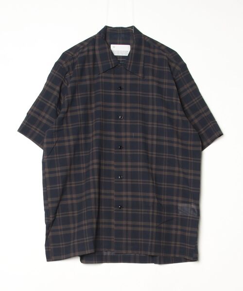 VOAAOV（ヴォアーブ）の「【VOAAOV】SHEER SHIRT Short Sleeve（シャツ/ブラウス・メンズ・ネイビー/チャコールグレー/ブラック/ブラウン・2/1）」の14枚目の写真