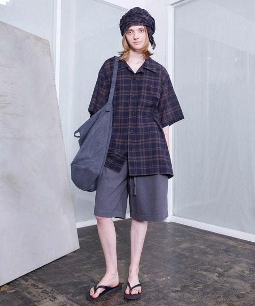 VOAAOV（ヴォアーブ）の「【VOAAOV】SHEER SHIRT Short Sleeve（シャツ/ブラウス・メンズ・ネイビー/チャコールグレー/ブラック/ブラウン・2/1）」の11枚目の写真