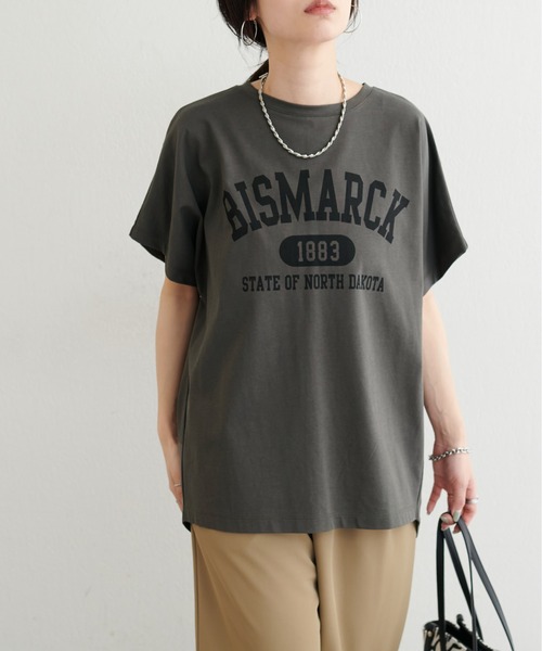 LARUTA(ラルータ)の「【LARUTA】バックスリットプリントロゴT(Tシャツ/カットソー・レディース・スミクロ/ベージュ/オフホワイト・FREE)」の11枚目の写真