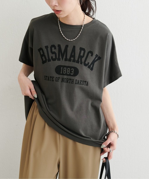 LARUTA(ラルータ)の「【LARUTA】バックスリットプリントロゴT(Tシャツ/カットソー・レディース・スミクロ/ベージュ/オフホワイト・FREE)」の10枚目の写真