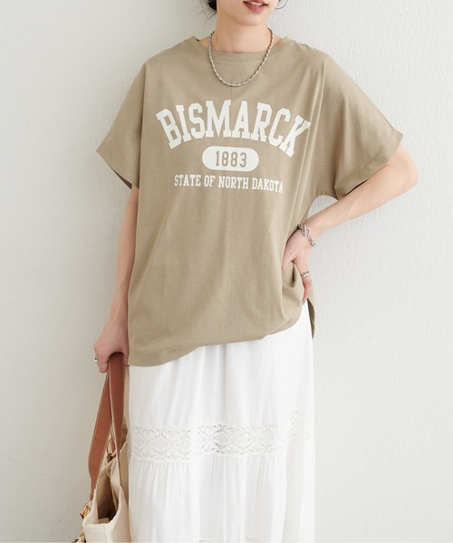LARUTA(ラルータ)の「【LARUTA】バックスリットプリントロゴT(Tシャツ/カットソー・レディース・スミクロ/ベージュ/オフホワイト・FREE)」の16枚目の写真
