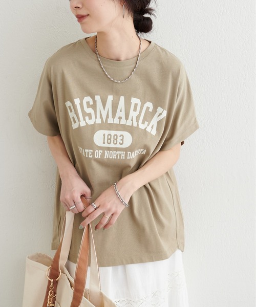 LARUTA(ラルータ)の「【LARUTA】バックスリットプリントロゴT(Tシャツ/カットソー・レディース・スミクロ/ベージュ/オフホワイト・FREE)」の15枚目の写真