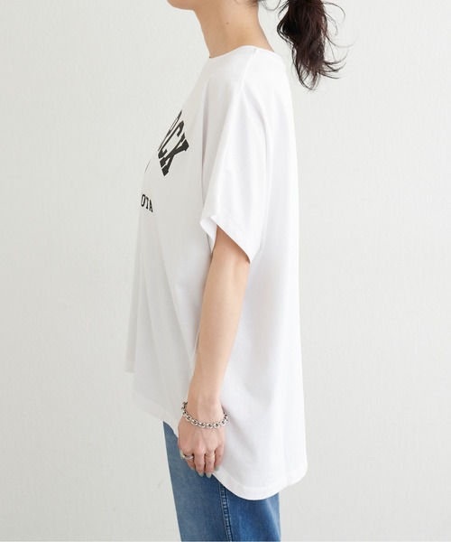 LARUTA(ラルータ)の「【LARUTA】バックスリットプリントロゴT(Tシャツ/カットソー・レディース・スミクロ/ベージュ/オフホワイト・FREE)」の21枚目の写真