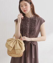 couture brooch（クチュールブローチ）の「BIGリボン付きラタンバッグ（ハンドバッグ）」