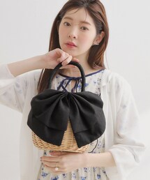couture brooch（クチュールブローチ）の「BIGリボン付きラタンバッグ（ハンドバッグ）」