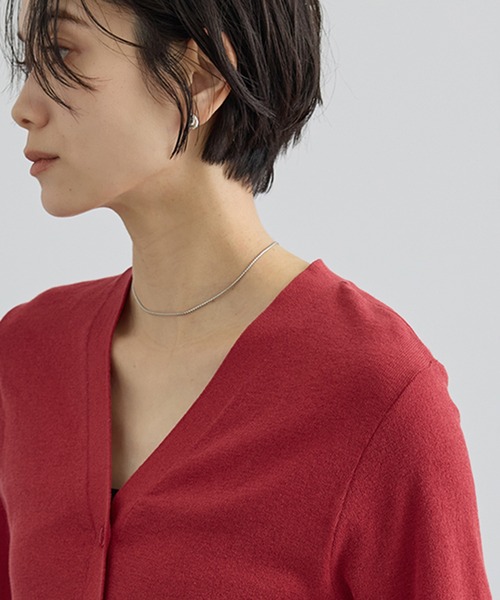 SALON adam et rope'(サロン アダム エ ロペ)の「LOTUS ハーフスリーブVネックカーディガン / アンサンブル対応(カーディガン/ボレロ・レディース・オフホワイト/ブラウン/レッド・FREE)」の13枚目の写真