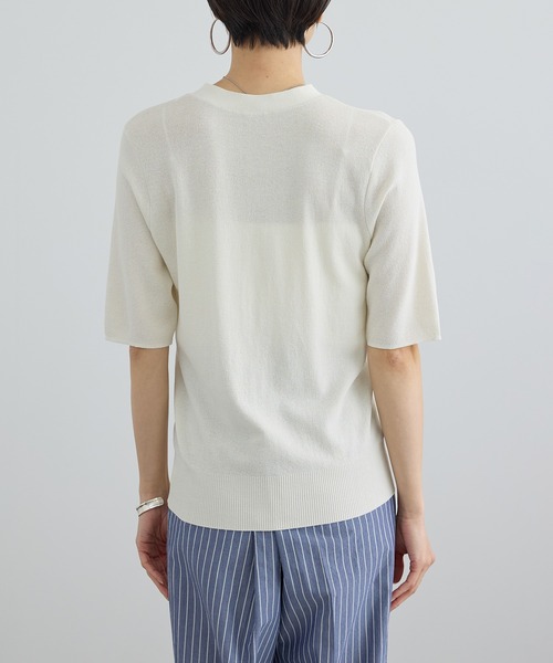 SALON adam et rope'(サロン アダム エ ロペ)の「LOTUS ハーフスリーブVネックカーディガン / アンサンブル対応(カーディガン/ボレロ・レディース・オフホワイト/ブラウン/レッド・FREE)」の17枚目の写真