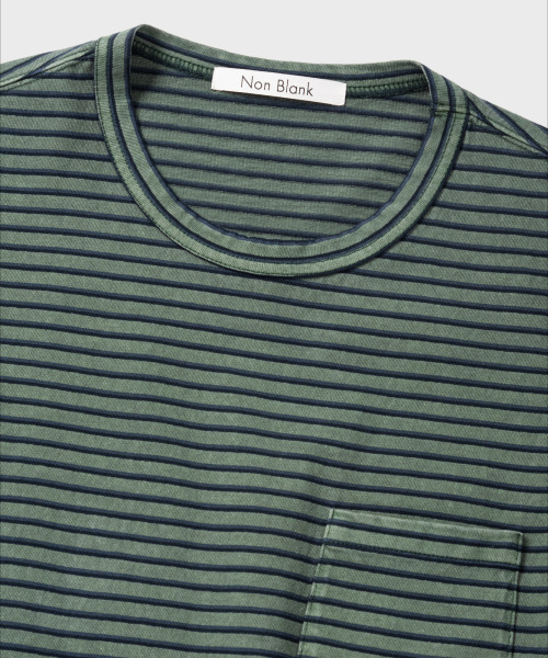NONBLANK(ノンブランク)の「ウォッシュドポケットストライプTシャツ_GREEN(Tシャツ/カットソー・メンズ・グリーン・MEDIUM/LARGE/X-LARGE)」の4枚目の写真