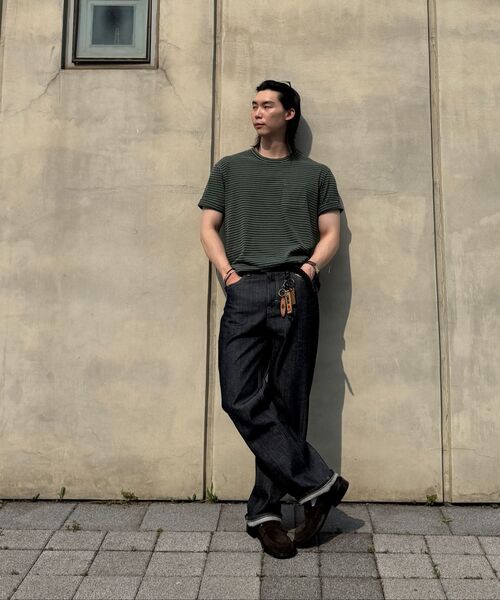 NONBLANK(ノンブランク)の「ウォッシュドポケットストライプTシャツ_GREEN(Tシャツ/カットソー・メンズ・グリーン・MEDIUM/LARGE/X-LARGE)」の11枚目の写真