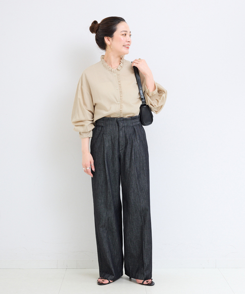B.C STOCK（ベーセーストック）の「《追加》【WEB限定】ウォッシャブル / フロントフリルブラウス（シャツ/ブラウス・レディース・ベージュ/サックスブルー/ホワイト・FREE）」の16枚目の写真