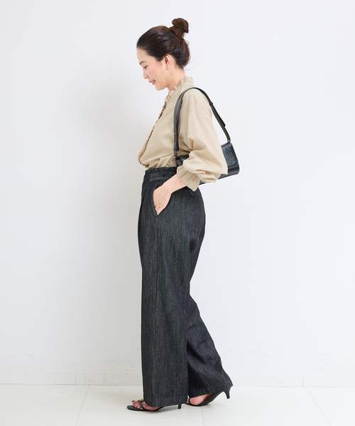 B.C STOCK（ベーセーストック）の「《追加》【WEB限定】ウォッシャブル / フロントフリルブラウス（シャツ/ブラウス・レディース・ベージュ/サックスブルー/ホワイト・FREE）」の17枚目の写真