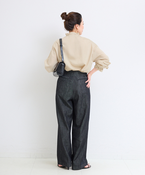 B.C STOCK（ベーセーストック）の「《追加》【WEB限定】ウォッシャブル / フロントフリルブラウス（シャツ/ブラウス・レディース・ベージュ/サックスブルー/ホワイト・FREE）」の18枚目の写真