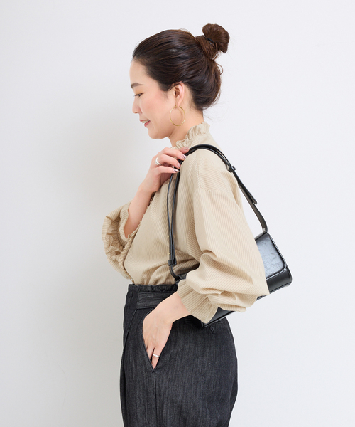 B.C STOCK（ベーセーストック）の「《追加》【WEB限定】ウォッシャブル / フロントフリルブラウス（シャツ/ブラウス・レディース・ベージュ/サックスブルー/ホワイト・FREE）」の20枚目の写真