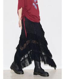 レース アシメロングスカート