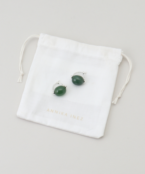ANNIKA INEZ(アニカイネズ)の「【ANNIKA INEZ/ アニカ イネズ】 Stone Ellipse Earrings(ピアス(両耳用)・レディース・グリーン・FREE)」の6枚目の写真
