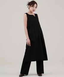 セカンドペプラムスリーブレスドレス-ブラック
