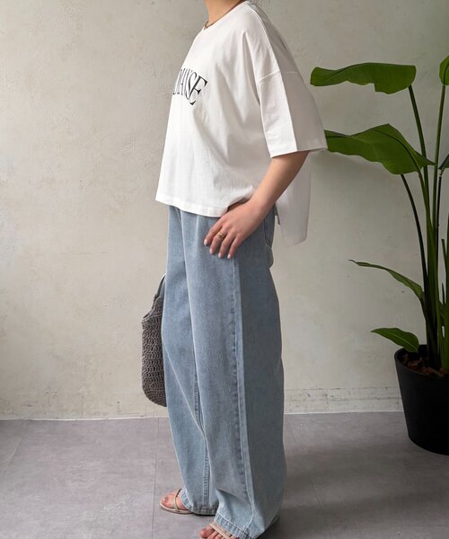 Jena espace merveilleux(ジェナ エスパスメルヴェイユ)の「ロゴシルケットカットソー(Tシャツ/カットソー・レディース・グレー/オフホワイト/ブラック・FREE)」の14枚目の写真