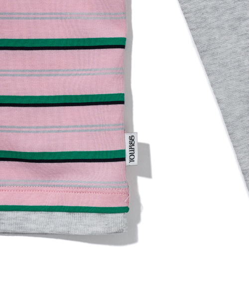 YOUHEE(ユヒ)の「CANDY STRIPE LAYERED LONG SLEEVE_PINK(Tシャツ/カットソー・レディース・その他・FREE)」の3枚目の写真