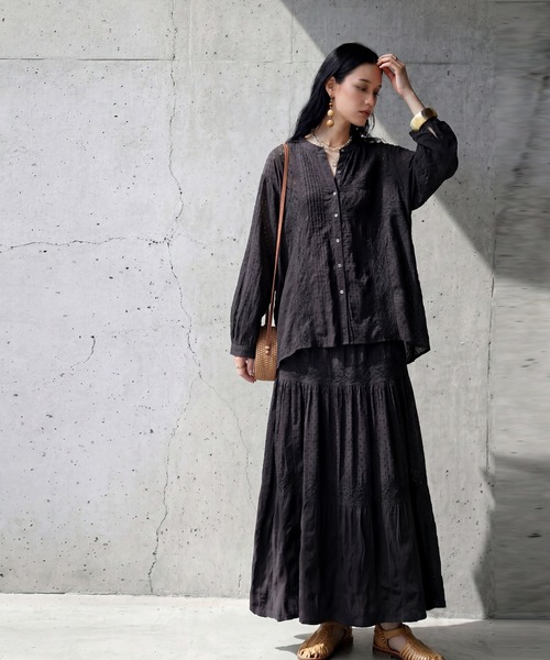 antiqua(アンティカ)の「インド綿 レース シャツ(シャツ/ブラウス・レディース・ブラック/オフホワイト・ONESIZE)」の19枚目の写真
