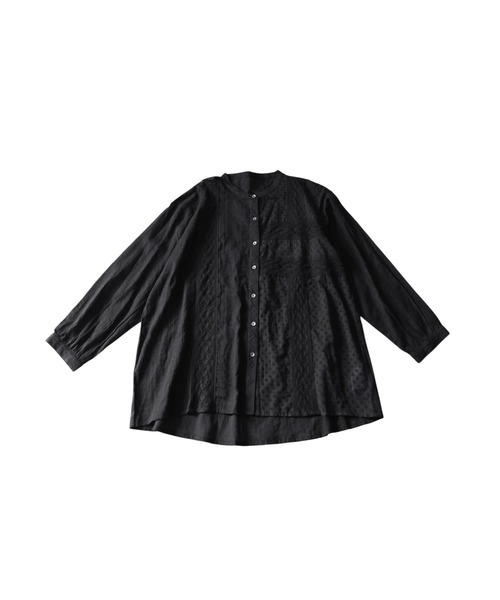 antiqua(アンティカ)の「インド綿 レース シャツ(シャツ/ブラウス・レディース・ブラック/オフホワイト・ONESIZE)」の5枚目の写真