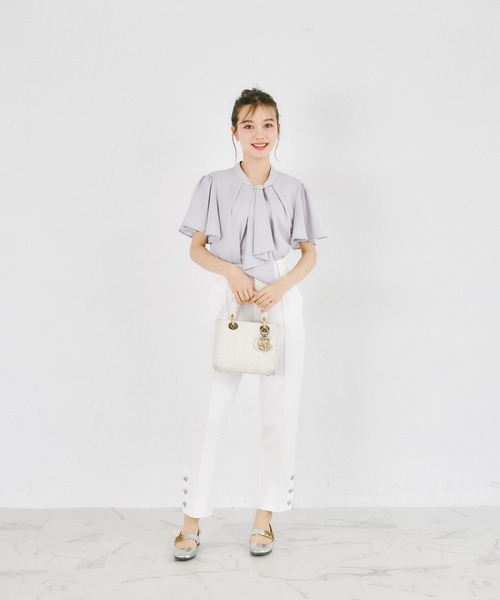 tocco closet(トッコ クローゼット)の「ゴールドバー付ボウタイブラウス(シャツ/ブラウス・レディース・オフホワイト/グレー・M)」の20枚目の写真