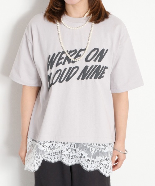 cepo(セポ)の「16/- スソレースドッキング コットン天竺発泡プリントTee(Tシャツ/カットソー・レディース・オフホワイト/ホワイト系その他/ブラック系/グレー系・M)」の18枚目の写真