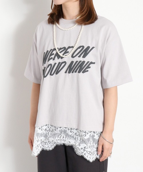 cepo(セポ)の「16/- スソレースドッキング コットン天竺発泡プリントTee(Tシャツ/カットソー・レディース・オフホワイト/ホワイト系その他/ブラック系/グレー系・M)」の22枚目の写真