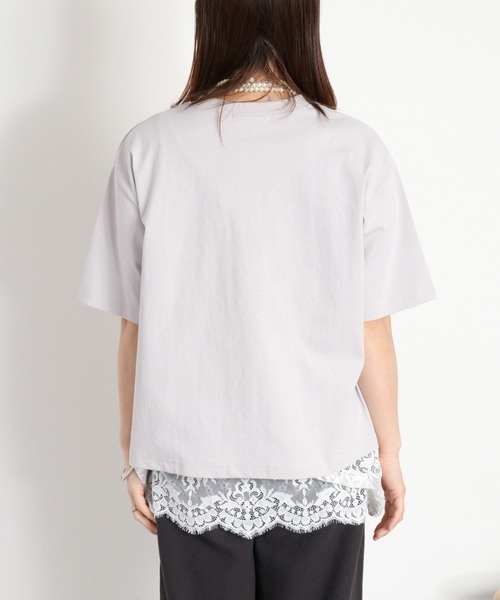 cepo(セポ)の「16/- スソレースドッキング コットン天竺発泡プリントTee(Tシャツ/カットソー・レディース・オフホワイト/ホワイト系その他/ブラック系/グレー系・M)」の20枚目の写真