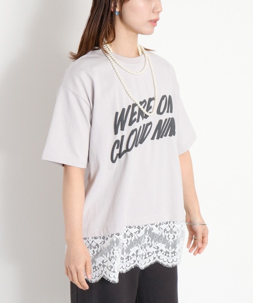 cepo(セポ)の「16/- スソレースドッキング コットン天竺発泡プリントTee(Tシャツ/カットソー・レディース・オフホワイト/ホワイト系その他/ブラック系/グレー系・M)」の21枚目の写真