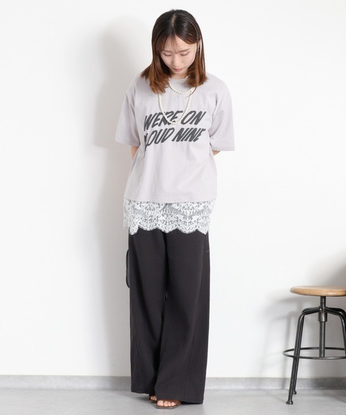 cepo(セポ)の「16/- スソレースドッキング コットン天竺発泡プリントTee(Tシャツ/カットソー・レディース・オフホワイト/ホワイト系その他/ブラック系/グレー系・M)」の16枚目の写真