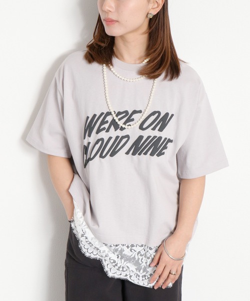 cepo(セポ)の「16/- スソレースドッキング コットン天竺発泡プリントTee(Tシャツ/カットソー・レディース・オフホワイト/ホワイト系その他/ブラック系/グレー系・M)」の17枚目の写真