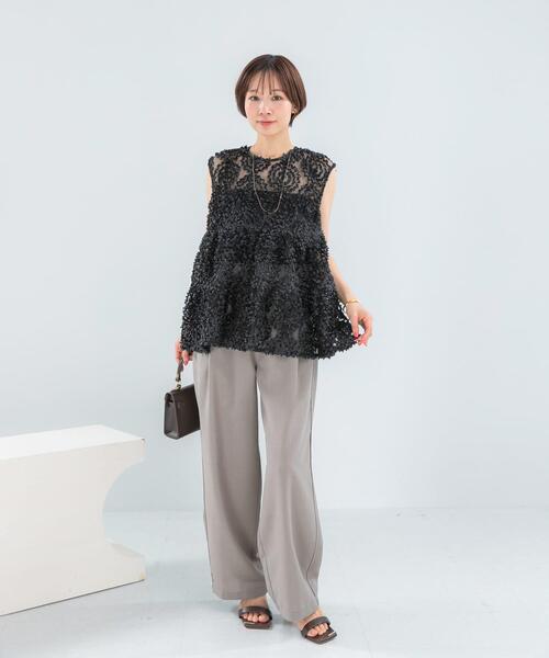 URBAN RESEARCH ROSSO WOMEN(アーバンリサーチ ロッソ)の「『UR TECH DRYLUXE』 イージードロストパンツ(その他パンツ・レディース・ネイビー/モカ・36/38)」の19枚目の写真
