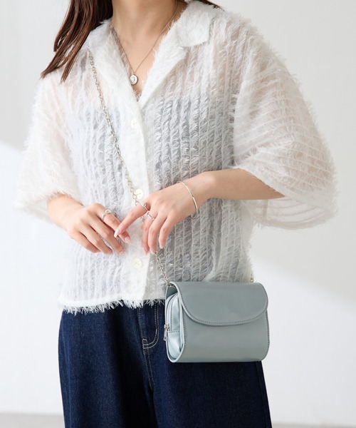 PAPILLONNER(パピヨネ)の「PAPILLONNER/ウォレットチェーンショルダーバッグ(ショルダーバッグ・レディース・スカイブルー/ブラック・FREE)」の15枚目の写真