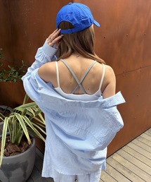 ISOOK | 【ISOOK / アイスー】カップ付きレイヤード風キャミソール / バイカラー ノースリーブ タンクトップ 重ね着風 インナー 一体型カップ ZOZOTOWN限定(キャミソール)