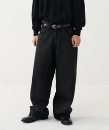 NOUN（ノウン）の「wide coated denim pants (black)（デニムパンツ）」