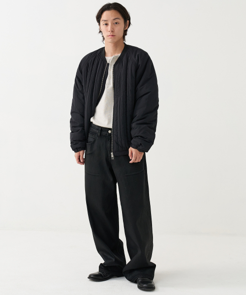 NOUN（ノウン）の「wide coated denim pants (black)（デニムパンツ・メンズ・その他・0/1/2）」の3枚目の写真