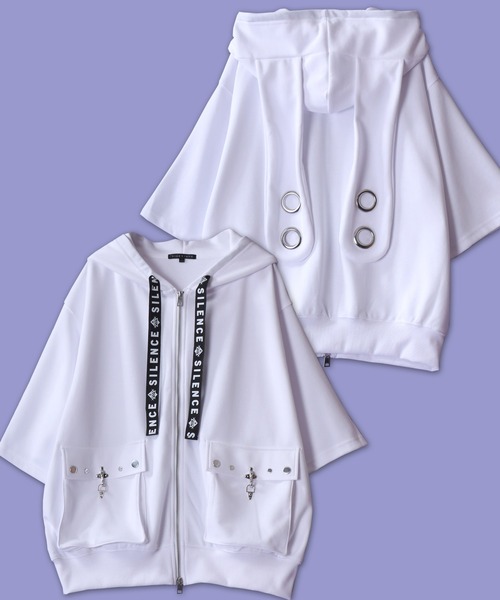 Rabbit Ears Zip Hoodie — худи с ушками и молнией, полу‑рукав, фурнитура