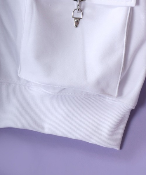 SITRY(シトリー)の「Rabbit Ears Zip Hoodie/うさ耳付きフード ダブルジップ 半袖 ジップパーカー フーディー(パーカー・レディース・ホワイト/ブラック・L/M)」の12枚目の写真