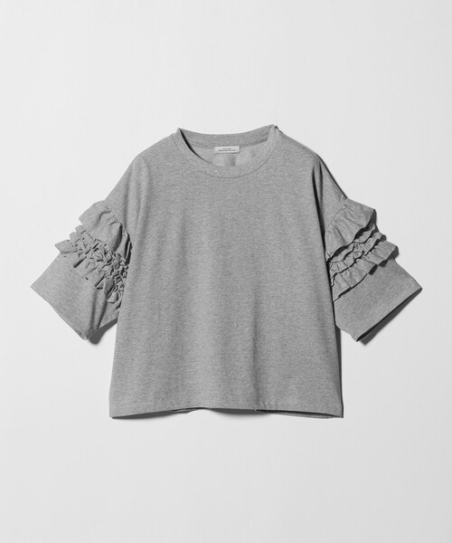 green label relaxing（グリーンレーベルリラクシング）の「【WEB限定】＜at ease＞袖フリル  ショートスリーブ カットソー（Tシャツ/カットソー・レディース・ブラック/コバルトブルー/ホワイト/ライトグレー・FREE）」の6枚目の写真