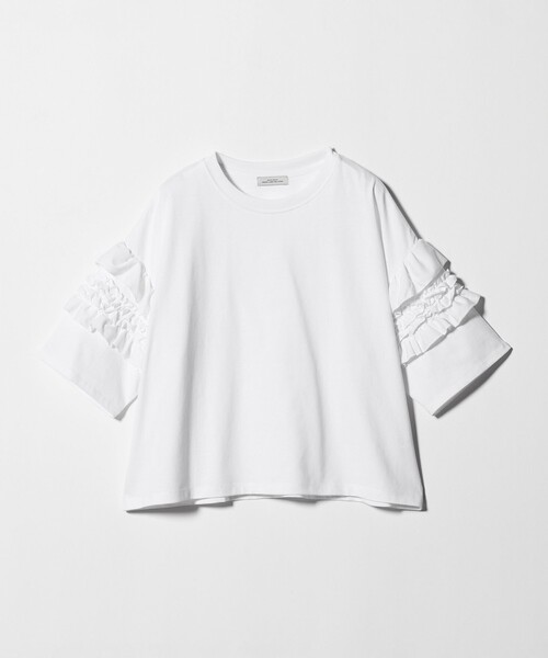 green label relaxing（グリーンレーベルリラクシング）の「【WEB限定】＜at ease＞袖フリル  ショートスリーブ カットソー（Tシャツ/カットソー・レディース・ブラック/コバルトブルー/ホワイト/ライトグレー・FREE）」の11枚目の写真