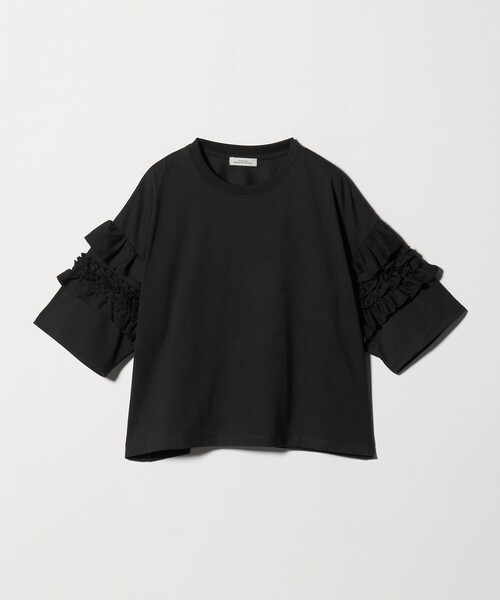 green label relaxing（グリーンレーベルリラクシング）の「【WEB限定】＜at ease＞袖フリル  ショートスリーブ カットソー（Tシャツ/カットソー・レディース・ブラック/コバルトブルー/ホワイト/ライトグレー・FREE）」の14枚目の写真
