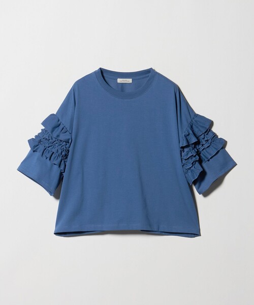 green label relaxing（グリーンレーベルリラクシング）の「【WEB限定】＜at ease＞袖フリル  ショートスリーブ カットソー（Tシャツ/カットソー・レディース・ブラック/コバルトブルー/ホワイト/ライトグレー・FREE）」の17枚目の写真