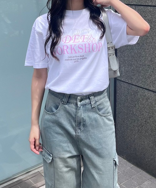 tunee(チュニー)の「レタリングプリント半袖Tシャツ(hsyd)(Tシャツ/カットソー・レディース・ホワイト・LARGE)」の3枚目の写真
