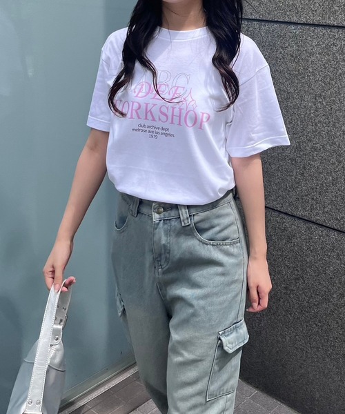 tunee(チュニー)の「レタリングプリント半袖Tシャツ(hsyd)(Tシャツ/カットソー・レディース・ホワイト・LARGE)」の5枚目の写真