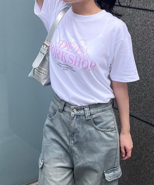 tunee(チュニー)の「レタリングプリント半袖Tシャツ(hsyd)(Tシャツ/カットソー・レディース・ホワイト・LARGE)」の7枚目の写真