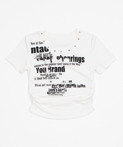 dispark（ディスパーク）の「DISPARK/【26年春夏新作】ネックスタッズビッグロゴT（Tシャツ/カットソー・レディース・ホワイト/ブラック・FREE）」の3枚目の写真