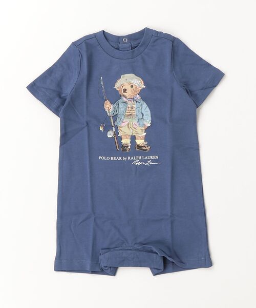 POLO RALPH LAUREN CHILDRENSWEAR(ポロ ラルフ ローレン チルドレンズウェア)の「Polo ベア コットン ジャージー ショートオール(ロンパース・キッズ・ネイビー系1・12M/9M)」の4枚目の写真