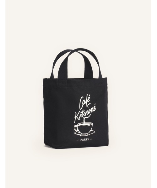 Maison Kitsune(メゾンキツネ)の「CAFE KITSUNE CUP MINI TOTE(トートバッグ・メンズ・ブラック・U)」の2枚目の写真